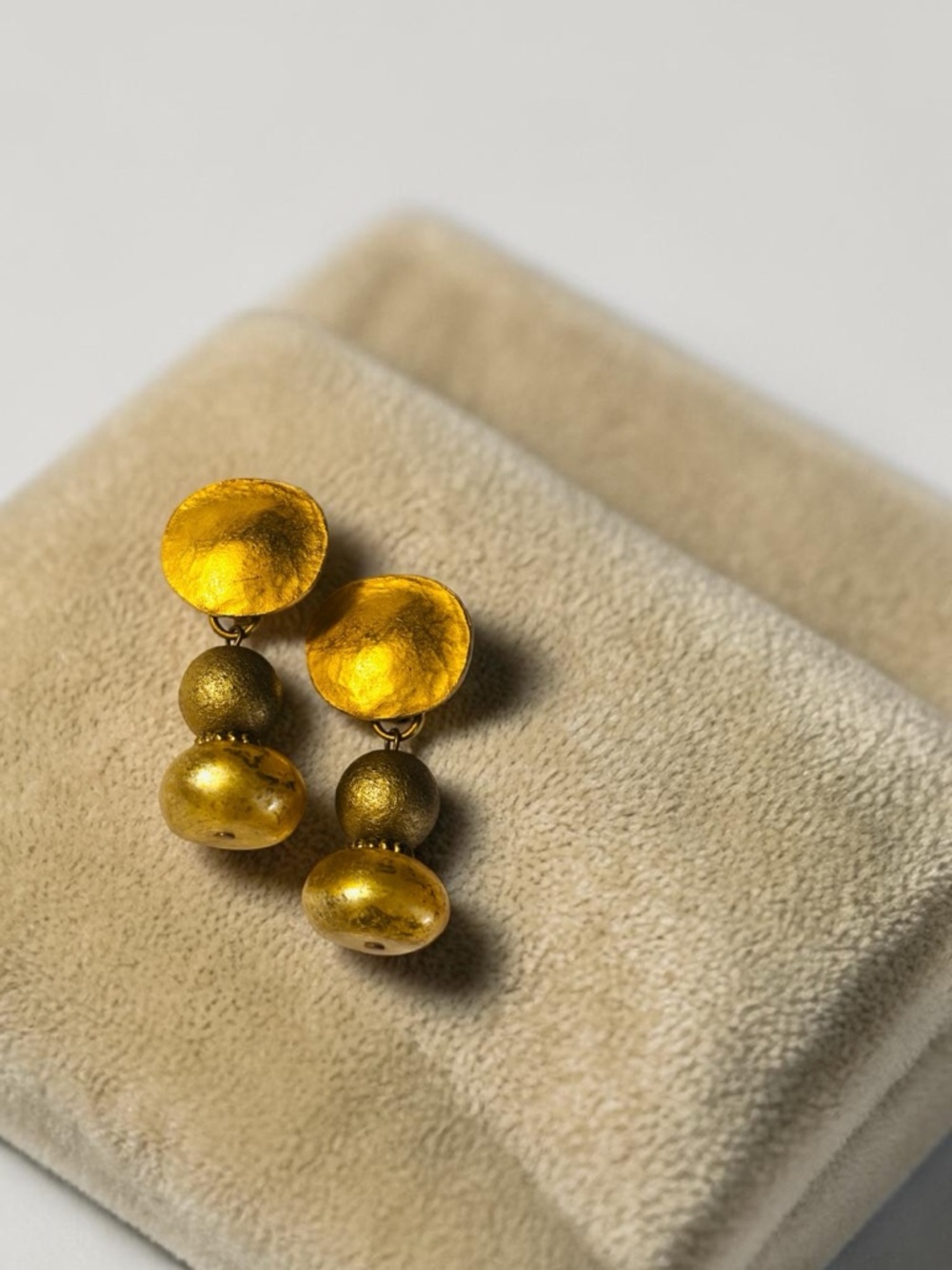 Gold Drop Bead Clip-on Earrings - Women's Fashion Jewelry